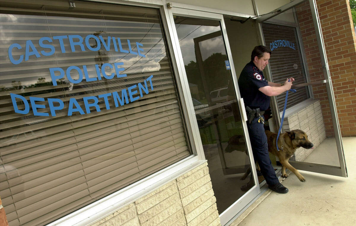 Castroville Police Officer leaves headquarters in 2001. Chief Brian Jackson has resigned from his position after allegations that he used the N-word at the scene of a homicide. 