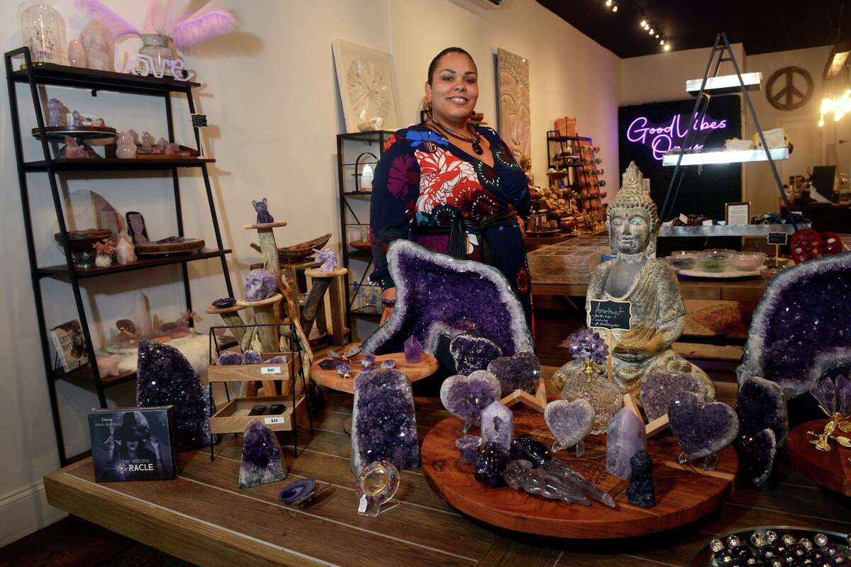 Owner Celia Lugo at Polaris Crystals in Shelton.