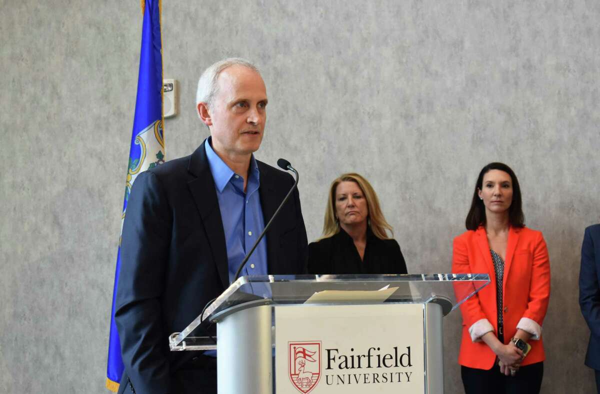 Jeff Brown, chief information security officer for the state of Connecticut, on Wednesday, March 9, 2022, at Fairfield University's Dolan School of Business in Fairfield, Conn.
