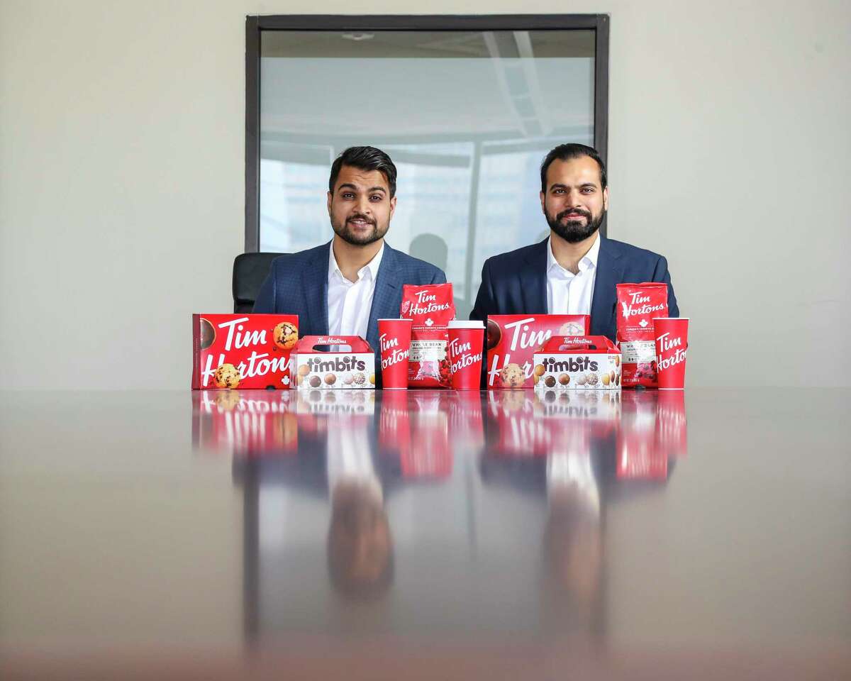 Ali Lakhany, Chief Executive Officer of CSM Group, and Emad Lakhany, Chief Development Officer of CSM Group in their office on Thursday, March 3, 2022 in Houston. The Lakhany’s along with their team, operate fast food franchises, and are bringing Tim Horton's, the Dunkin Donuts of Canada, to Houston, with some 30 locations.