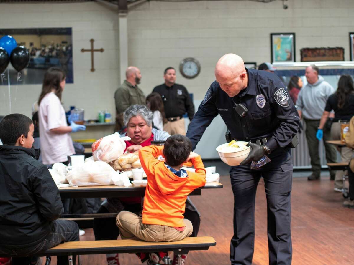 The Midland Police Department partnered with the Midland Soup Kitchen to provide lunch to 90 people from the community.