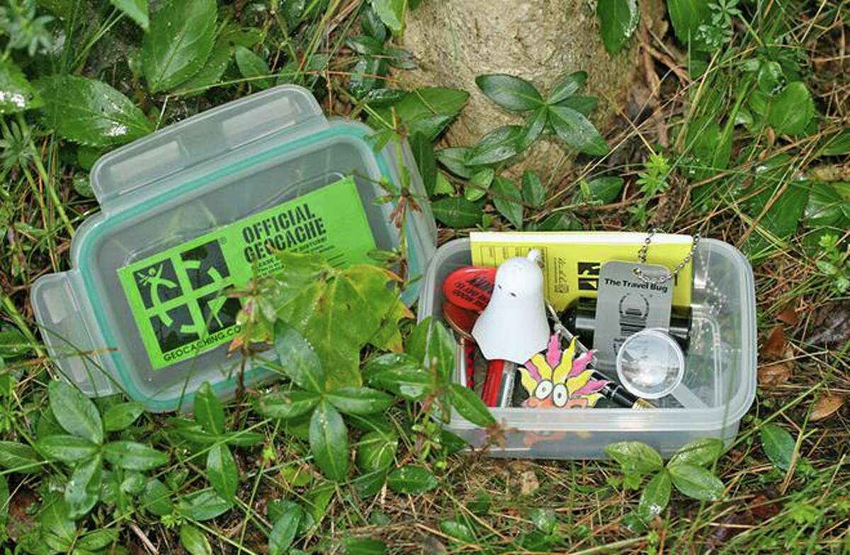Next week, approximately 500 geocaching fans from across the state and beyond will flock to Conroe for the 20th Annual Texas Challenge & Geocaching Festival. Pictured is an example of the trinkets that may be found inside of a geocache.
