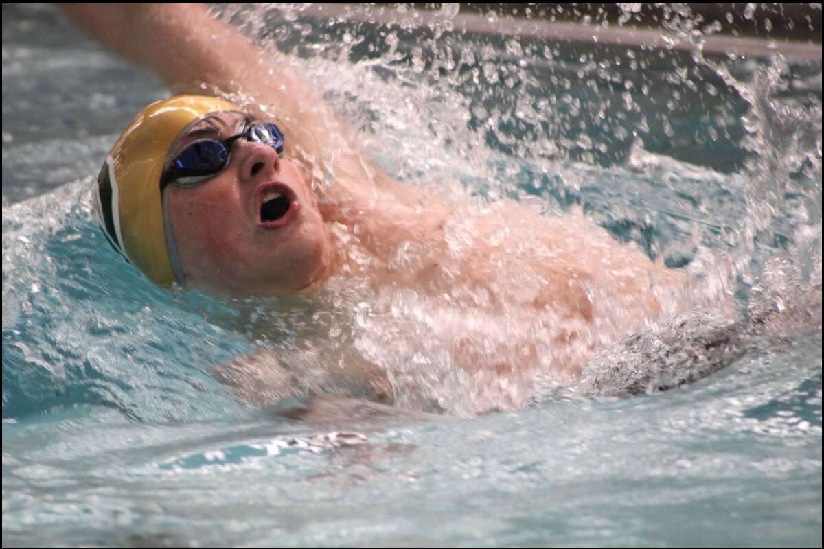 Dow High's Eli Soderberg competes in the backstroke in this undated photo.