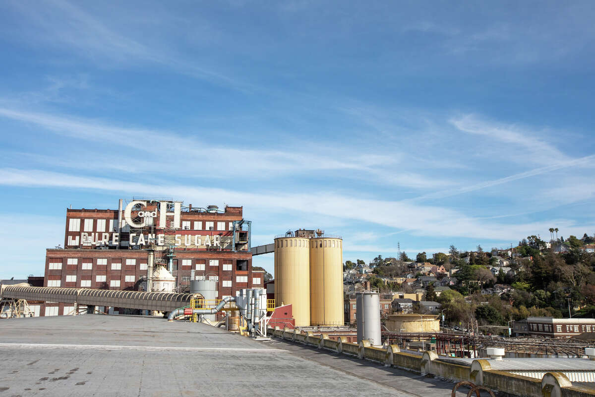 A view of the famous C&H sign visible at the C&H refinery in Crockett, Calif., on March 2, 2022.