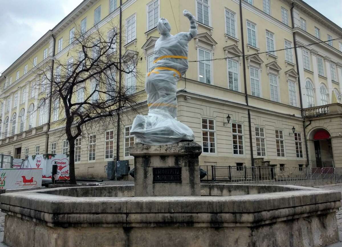 On Lviv’s market square the statues of four figures from mythology - Adonis, Amphitrite, Diana, Neptune - now stand swaddled in protective plastic. Martin Kuz, an ex-San Antonio Express-News reporter, is covering the war in Ukraine.