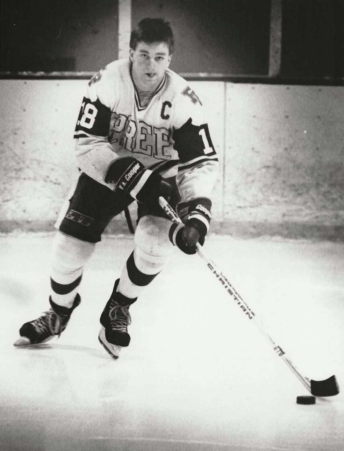 Ted Drury as a member of the Fairfield Prep ice hockey team.