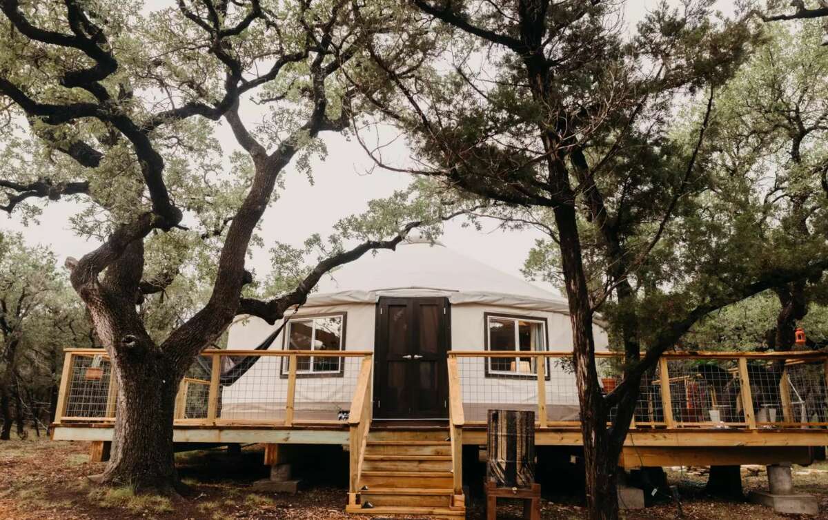 Nestled among 20 acres of secluded live oak and cedar trees in the heart of Texas Hill Country, our luxury eco yurt at The Cedars Ranch is the ideal retreat for couples, small families, or individuals seeking a country getaway.