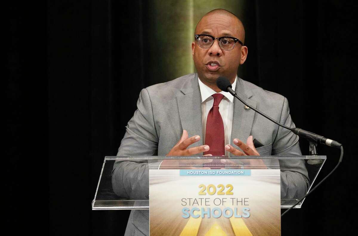 Houston ISD Superintendent Millard House II speaks during the Houston ISD Foundation 2022 State of the Schools luncheon held at the Marriott Marquis Friday, March 11, 2022, in Houston.