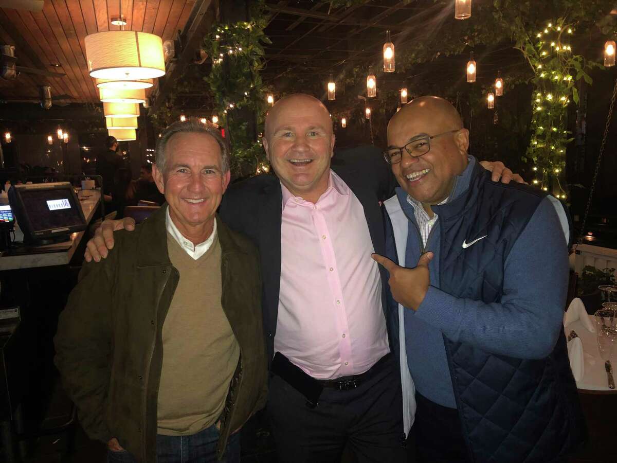 Jerry Bailey, a retired Hall of Fame jockey; Tony Capasso, the managing partner of Tony's; and NBC sportscaster Mike Tirico were seen at Tony’s at The J House in Riverside on March 3.