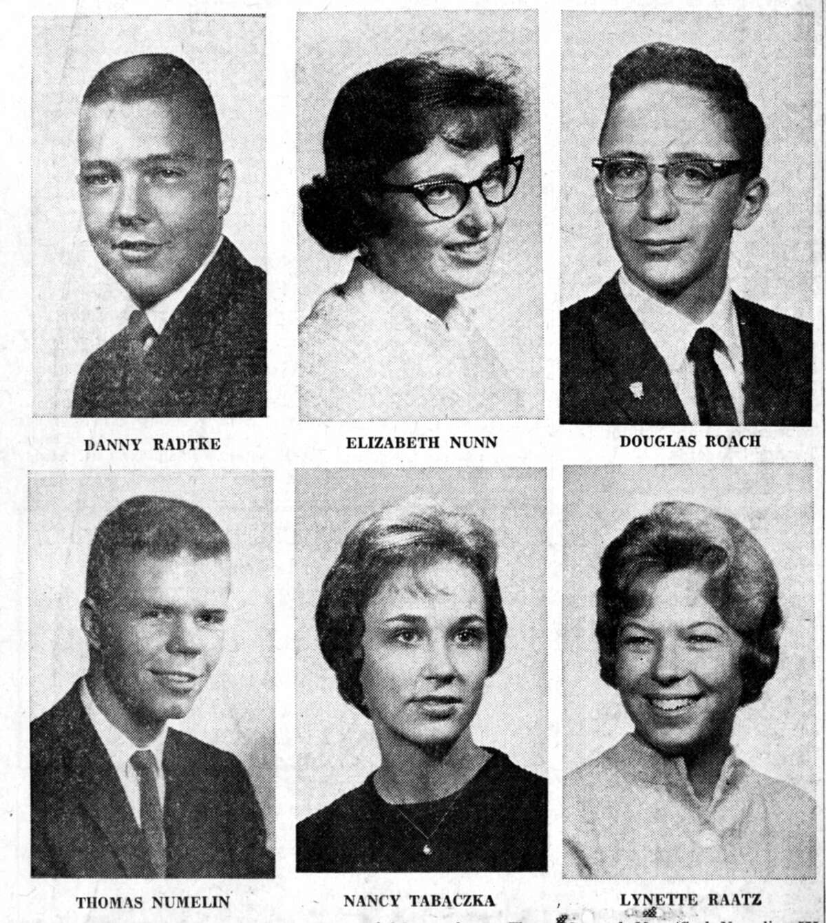 Manistee High School's honor students are shown from the class of  1962. The composite photo was published in News Advocate on March 15, 1962.