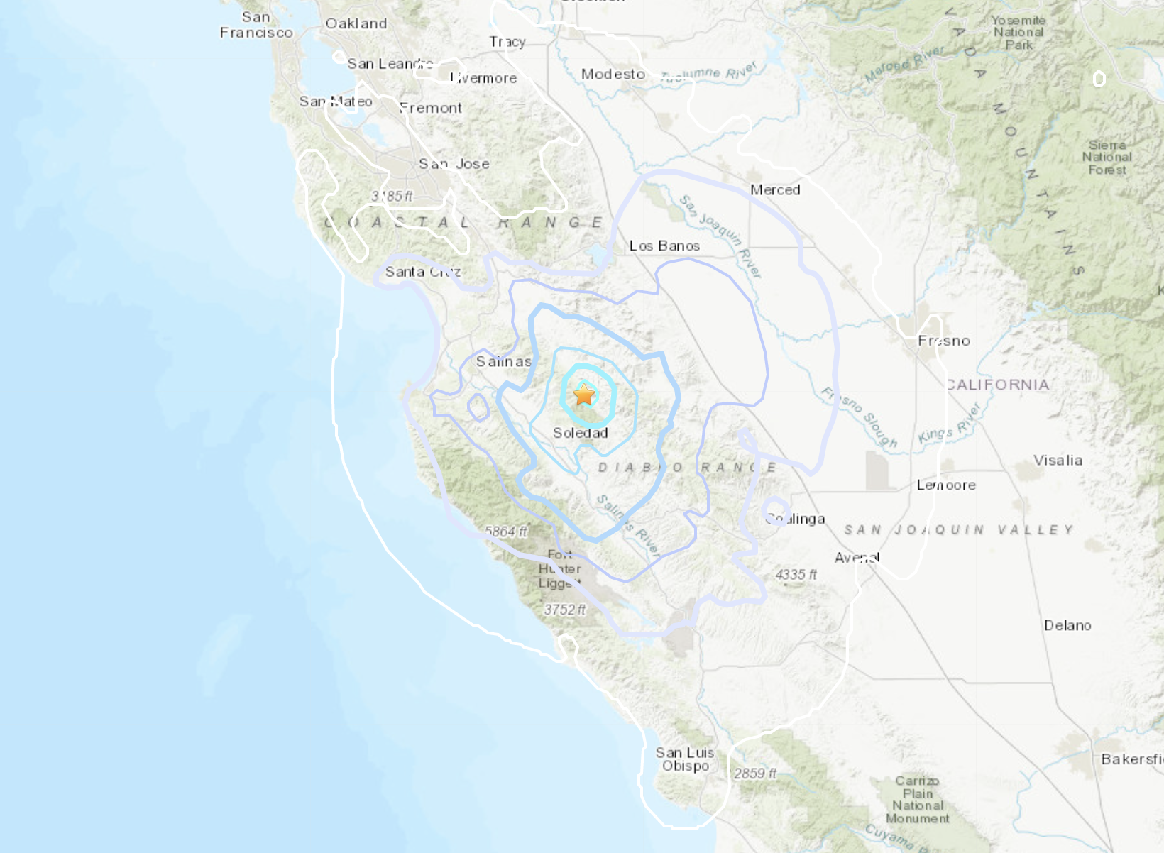 3 more earthquakes follow 4.1 earthquake near Soledad