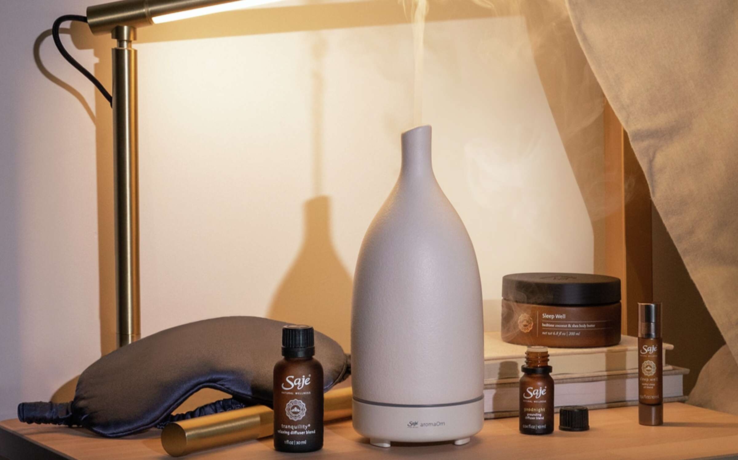 The Saje Om Diffuser and diffuser blends bring the spa experience to my
