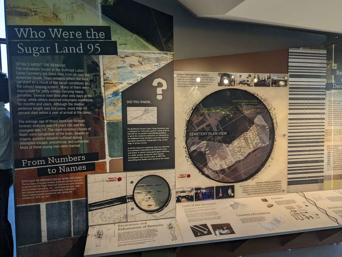 The “mini museum,” with its numerous exhibit stations arranged around the James C. Reese Career and Technical Center, seeks to properly memorialize the Sugar Land 95 and to shed light on the atrocities of the convict leasing program that arose after the abolition of slavery.