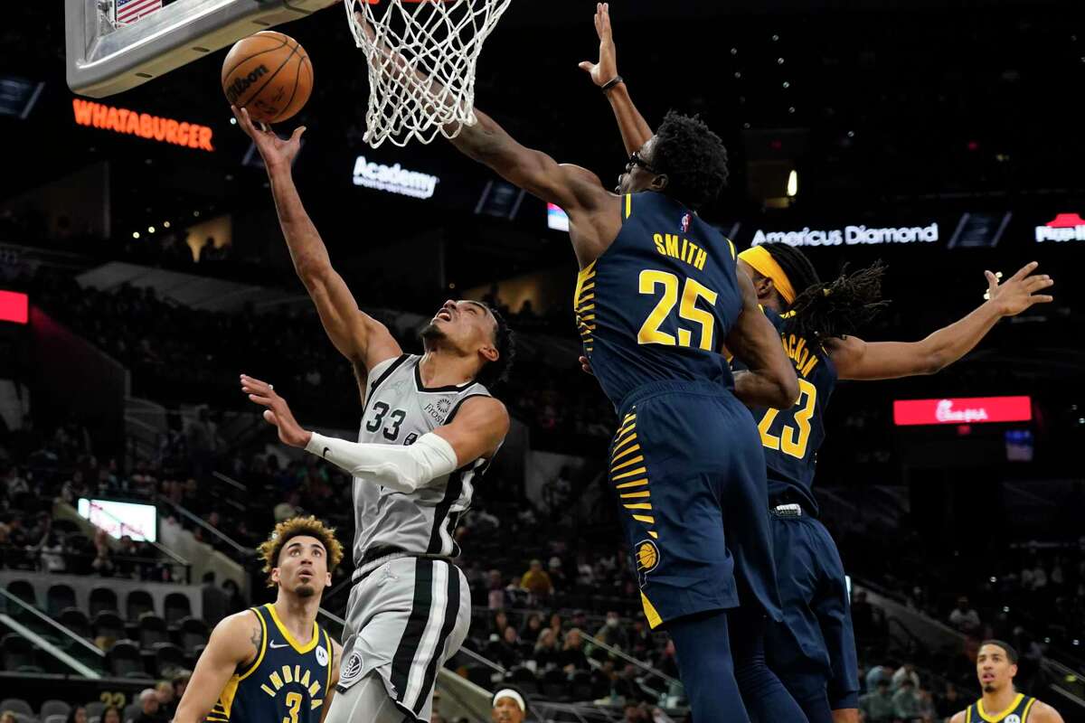 Three missed free throws cost Spurs guard Tre Jones a shot at recording his first career triple-double Saturday night against the Indiana Pacers at the AT&T Center.