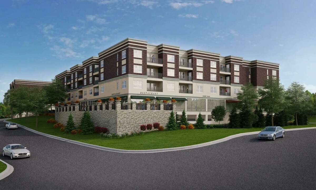 A rendering of an affordable housing development -- dubbed Marsh Hill Station -- that the town of Orange rejected.