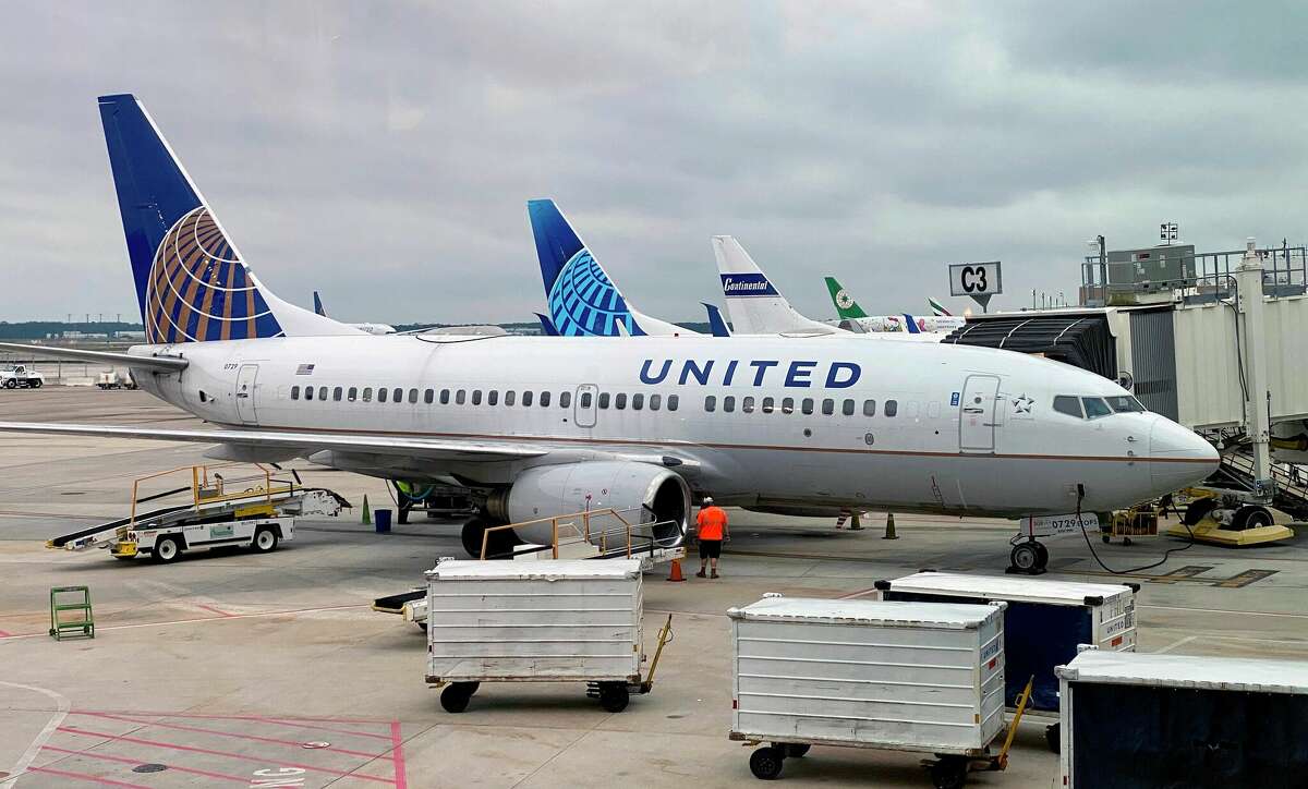 A United Airlines plane is seen at a gate at George Bush Intercontinental Airport (IAH) in Houston, Texas, United States, on October 7, 2020. (Photo by Daniel SLIM / AFP) (Photo by DANIEL SLIM/AFP via Getty Images)