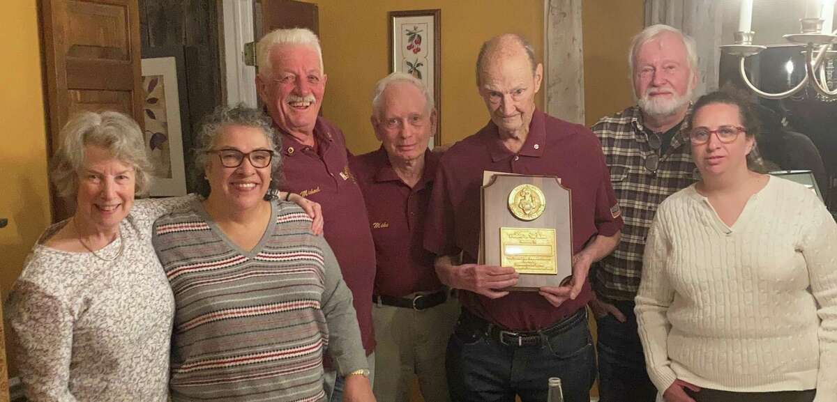 The Georgetown Lions Club recently presented 50 year Wilton resident Dermot “Derry” McBrinn with the nonprofit organization’s Knights of the Blind Award.