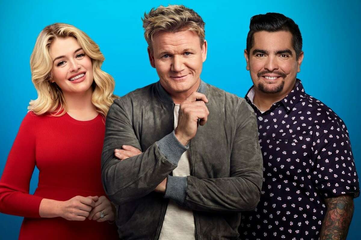 Season eight of MasterChef Junior judges and mentors, Daphne Oz, Gordon Ramsay and Aarón Sánchez.