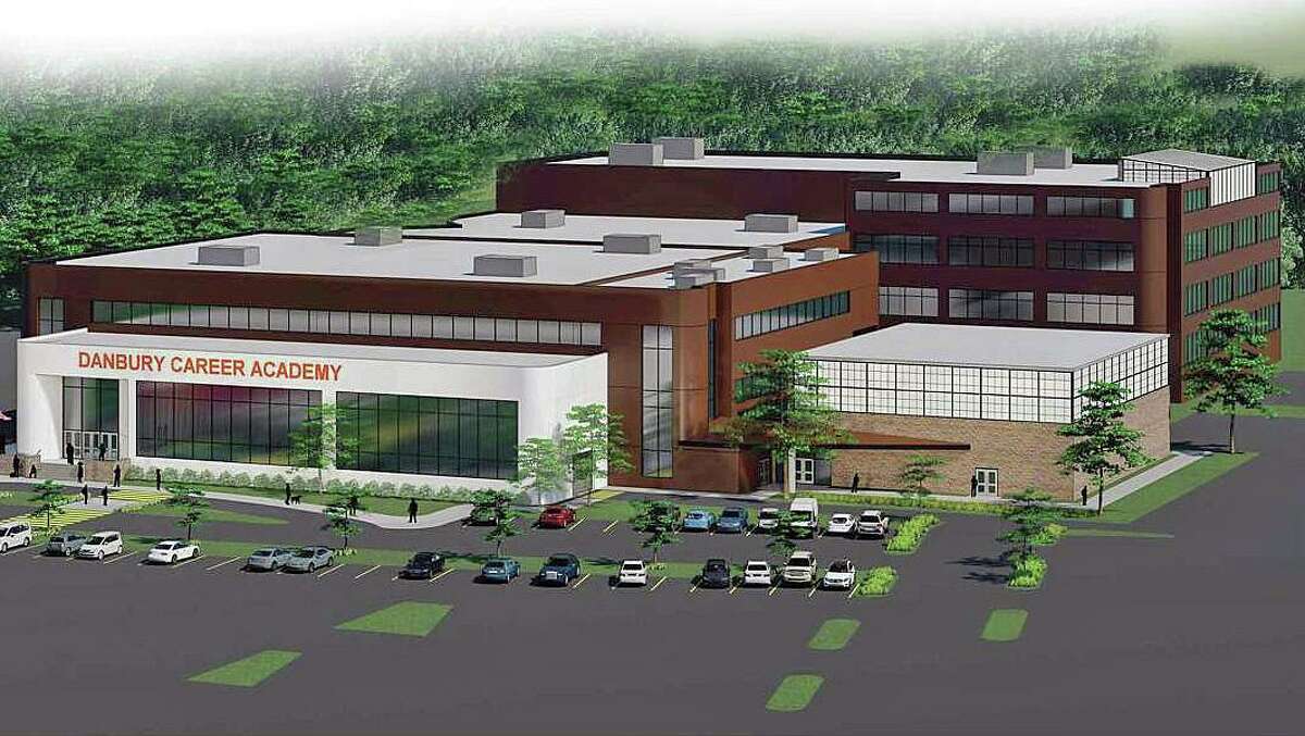 A rendering of Danbury’s plans for an upper-grade career academy on the west side at the Cartus Corp. headquarters.