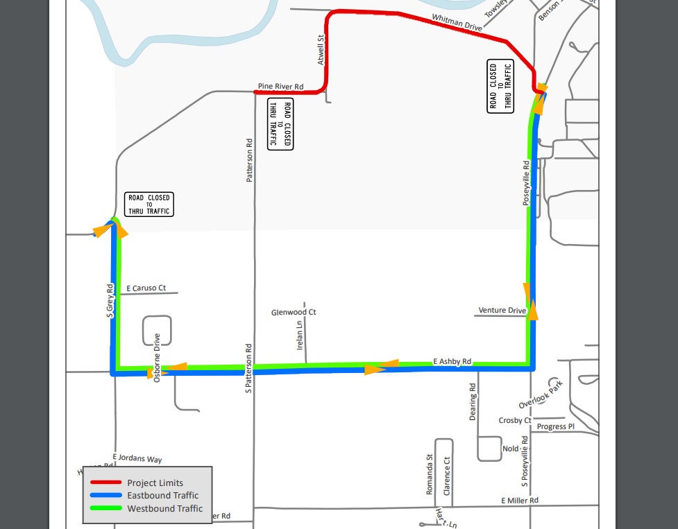 Pine River Road, St. Charles Street closes for tree work