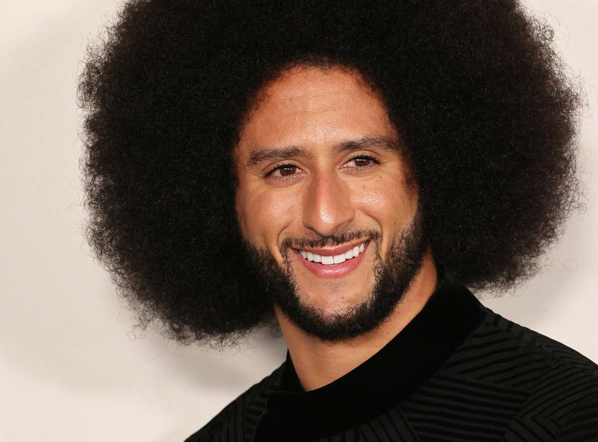Colin Kaepernick arrives at the Los Angeles premiere of Netflix's "Colin In Black And White" at Academy Museum of Motion Pictures on October 28, 2021 in Los Angeles, California.