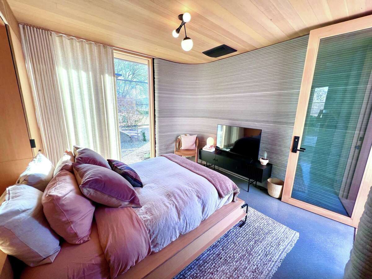 A Murphy bed in the casita converts the living area into a bedroom.