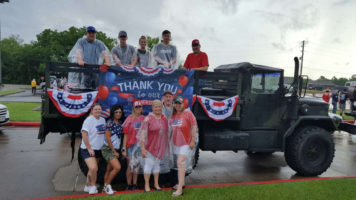 The Spring Creek Area Blue Star Mothers chapter will celebrate their first anniversary from 7 a.m. to 3 p.m. Saturday at Honor Cafe in Conroe. The group is made up of moms whose children are in active military service. Members of the group are pictured in the Freedom Fest parade in July 2021 in Montgomery.