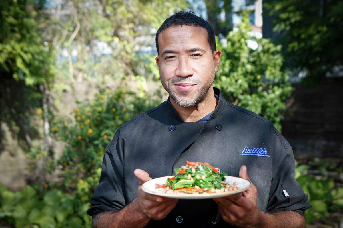 Chef Chris Williams of Lucille's restaurant will write his first cookbook, "Black Texas," with food and travel writer Kayla Stewart. 