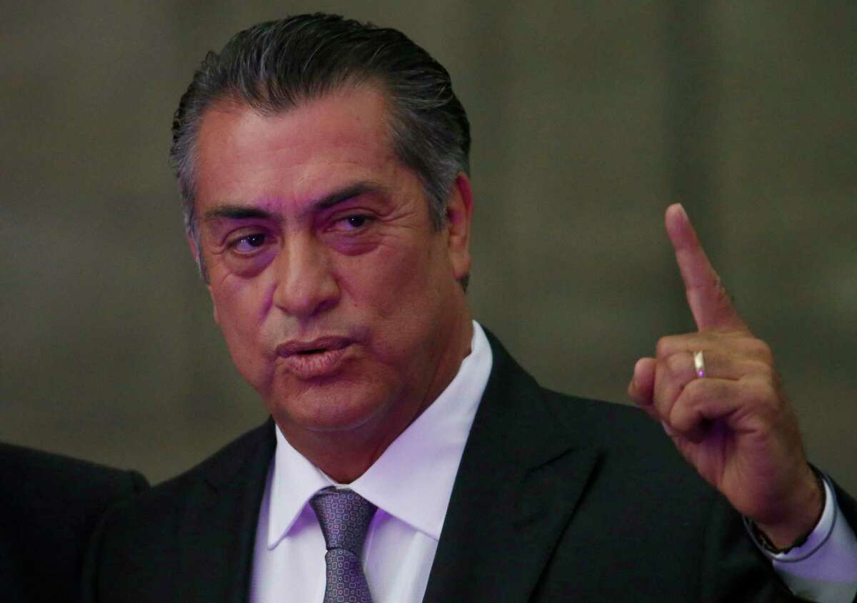 FILE - Independent presidential candidate Jaime Rodriguez, known as "El Bronco," arrives for the first of three debates among Mexico's presidential candidates in Mexico City, Sunday, April 22, 2018. The former governor of Mexico’s border state of Nuevo Leon was arrested Tuesday, March 15, 2022, for allegedly submitting illegal signatures for his 2018 write-in presidential bid. (AP Photo/Marco Ugarte, File)