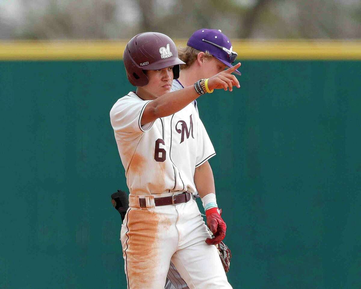 Magnolia’s Denali Rivera (6), shown here earlier this month, had a double and an RBI against Bryan Rudder on Thursday.