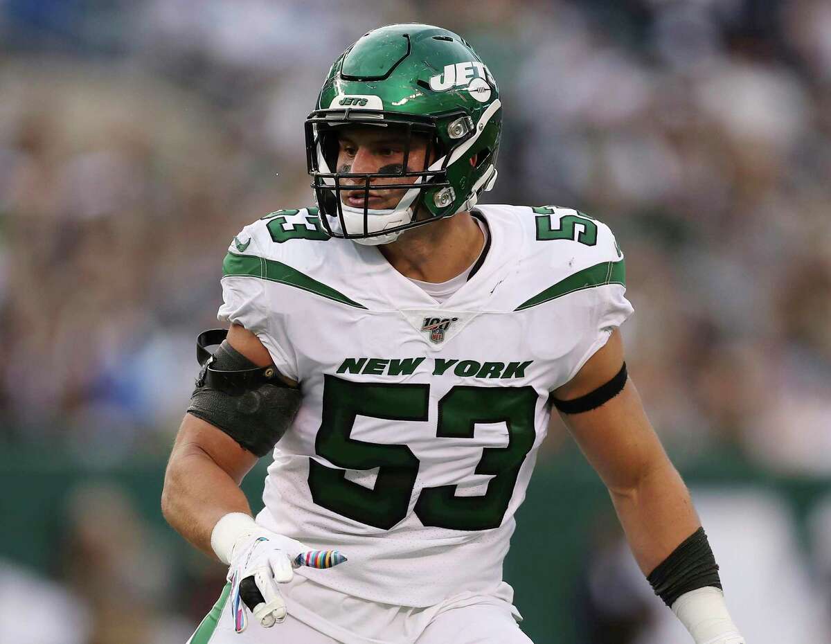 The Texans traded a future, late-round pick for Jets linebacker Blake Cashman.