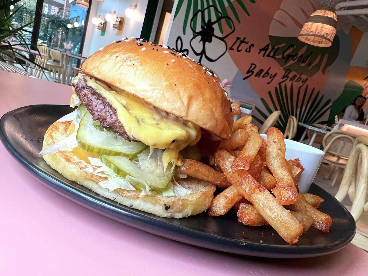 The Box St. Burger comes with American cheese and fries at Box St. All Day, a new Hemisfair restaurant focusing on brunch.