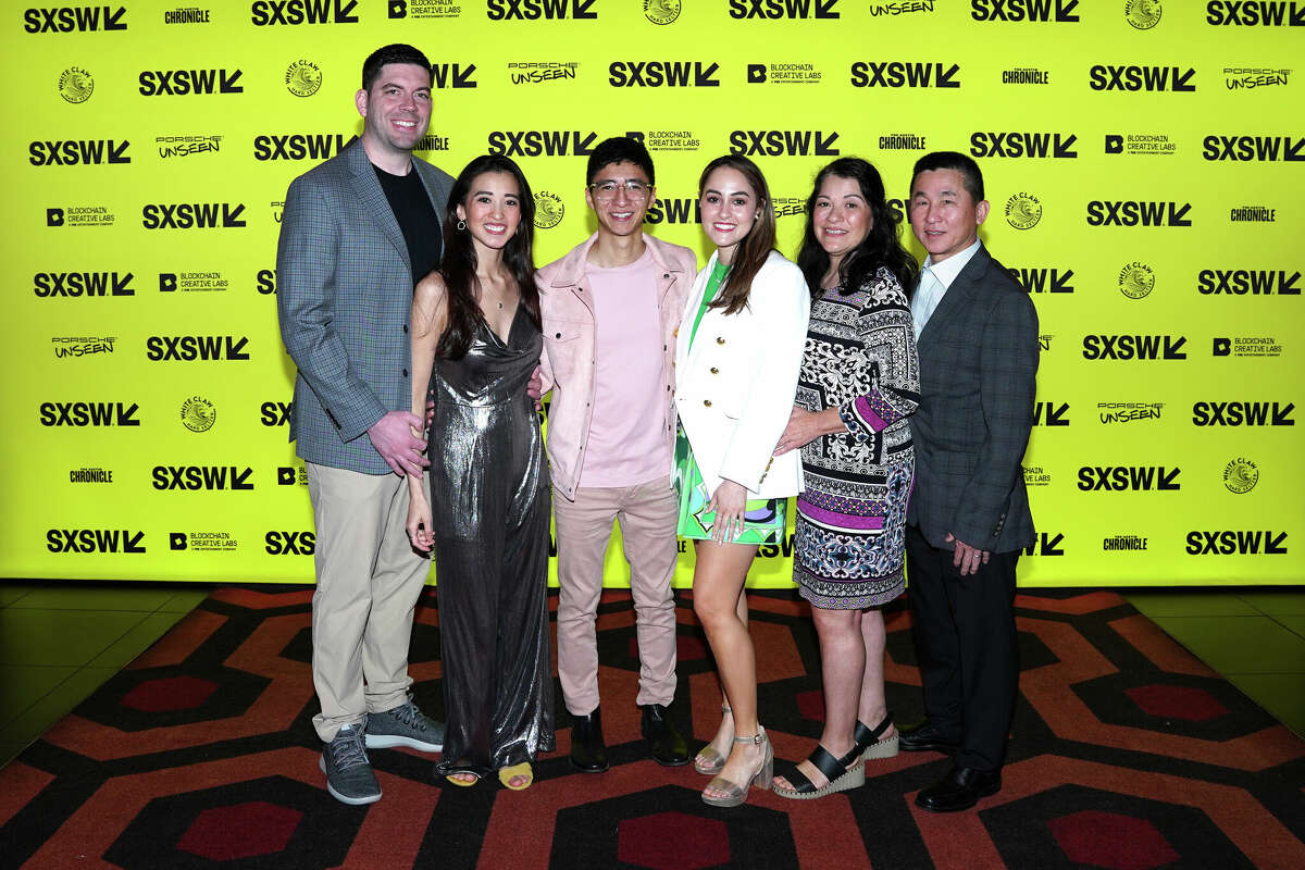 Michael Meinhold, Jaclyn Siev, David Siev, Katarina Vasquez, Rachel Siev and Chun Siev attend the "Bad Axe" Premiere during the 2022 SXSW Conference and Festivals at Alamo Drafthouse Cinema South Lamar on March 14, 2022 in Austin, Texas.