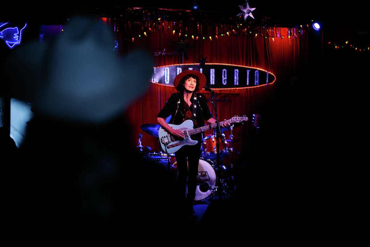 Rosie Flores onstage at the Continental Club, an Austin staple since 1955.
