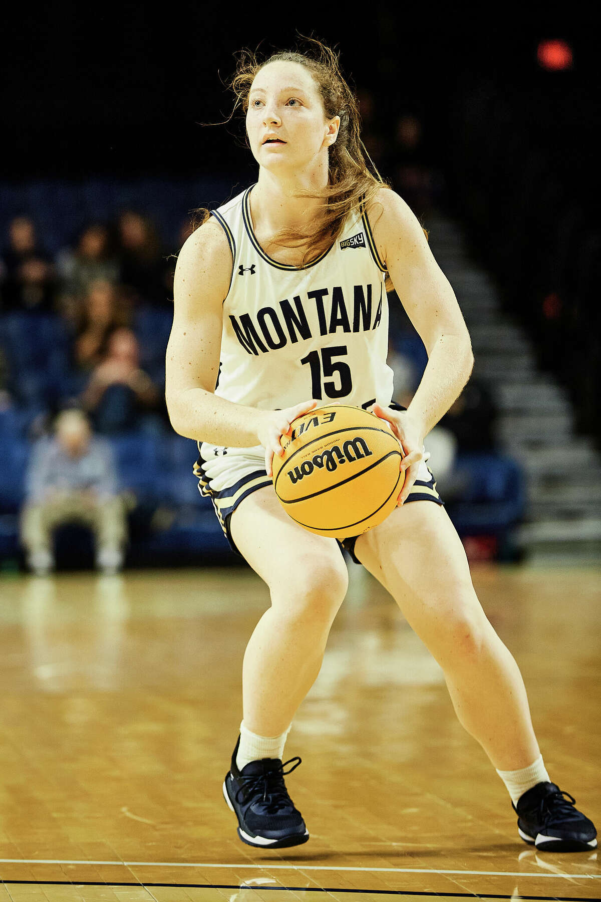 Midland Classical grad and Montana State sophomore guard Leia Beattie pictured in a Nov. 9, 2021, women's basketball game against Carroll College. 