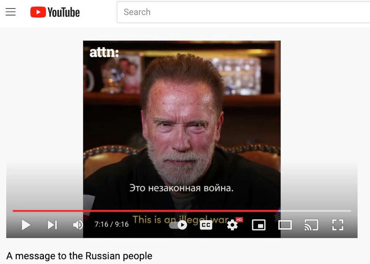 A powerful and personal video released Thursday by former California Gov. Arnold Schwarzenegger urging Russians to reject their government’s “propaganda” and “disinformation” about the Ukraine invasion quickly went viral.