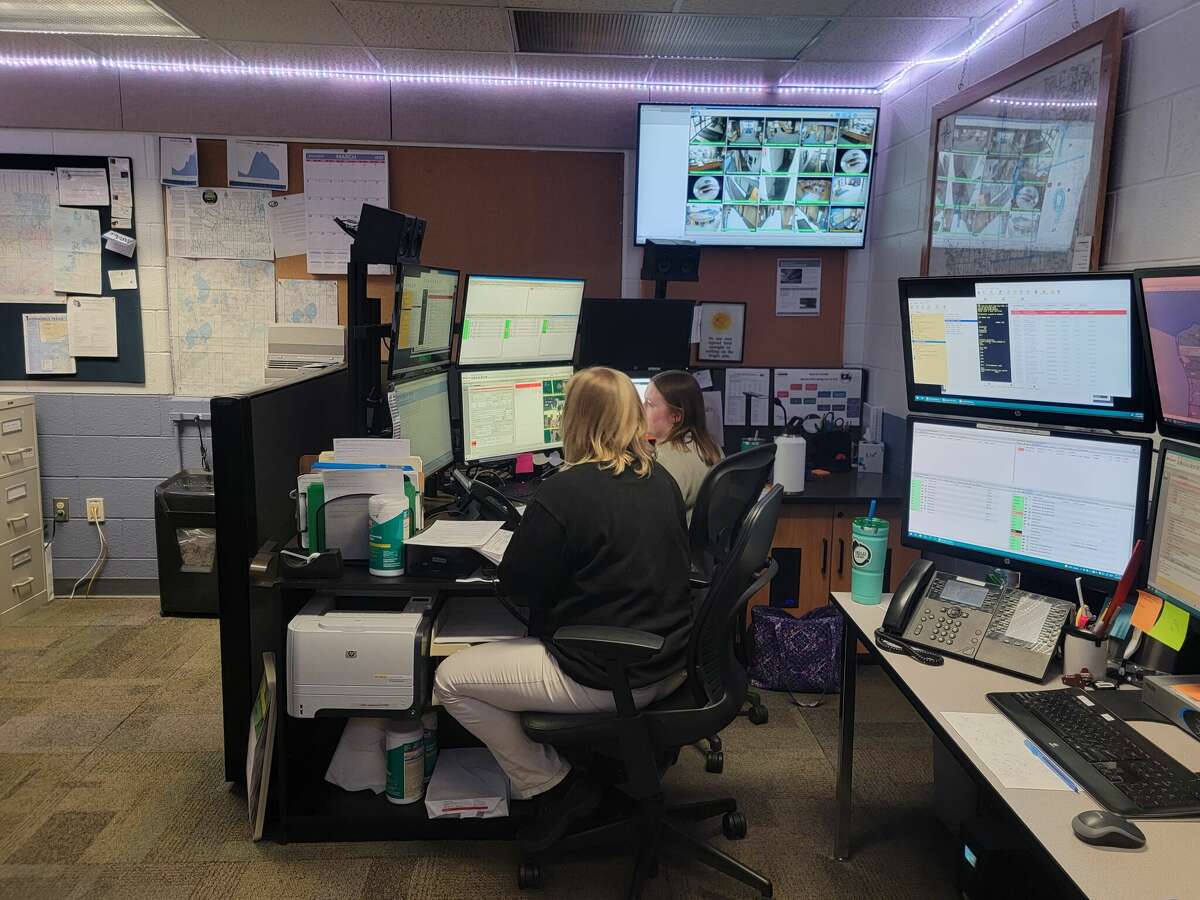 Benzie County Central Dispatch is located in one small room sandwiched between a server room and the Benzie County Jail.  
