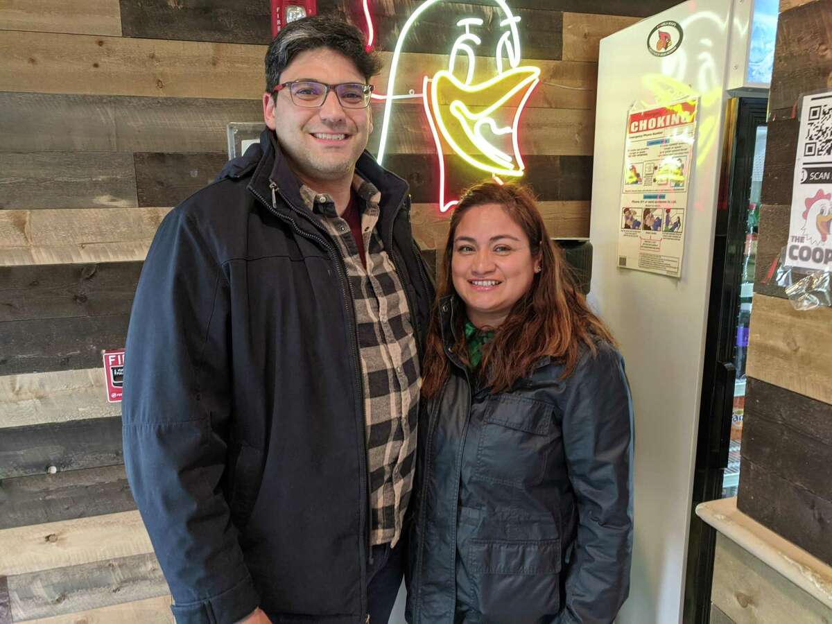 New owners Joseph and Jessica Passero put a new name on Chicken Joe’s in Western Greenwich, renaming it The Chicken Coop. The menu has new additions and more coming, but it still features chicken nuggets and potato cones at its centerpiece. They pose in their new eatery on March 17.
