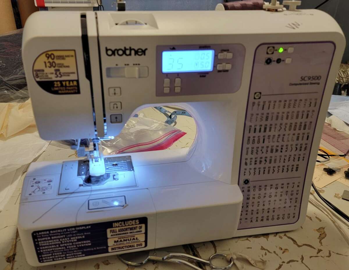 One of my Brother machines with the buttonhole foot attached.