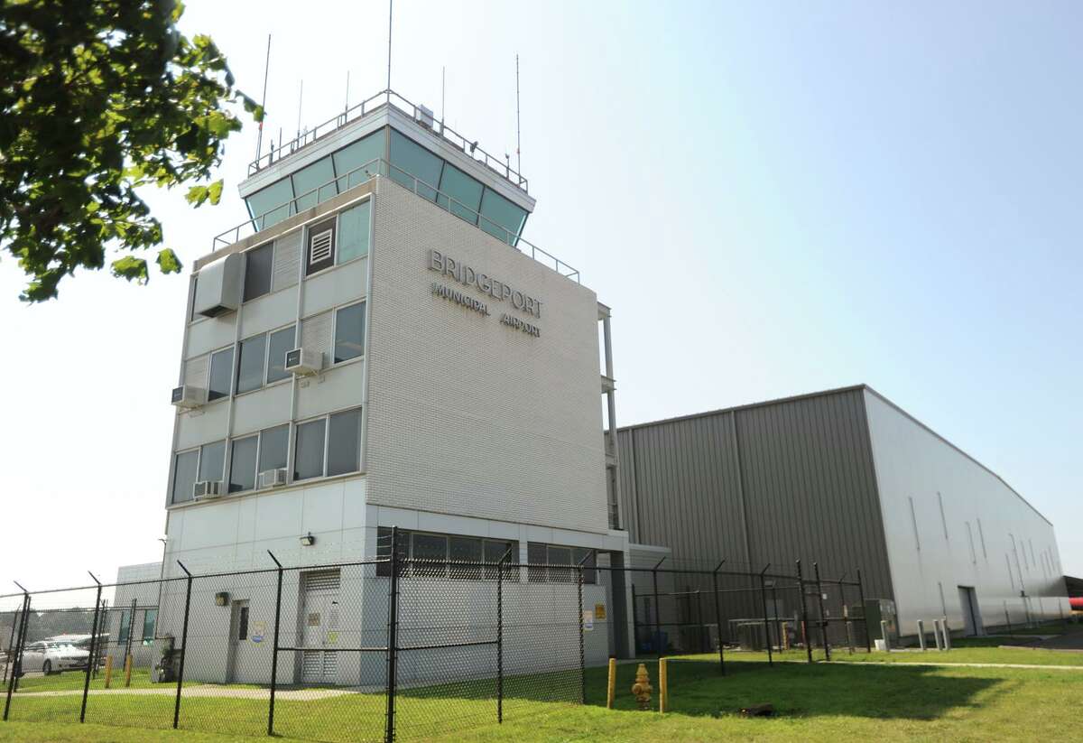 The control tower and Volo Aviation hangar at Sikorsky Airport in Stratford, Conn. on Wednesday, August 29, 2018.