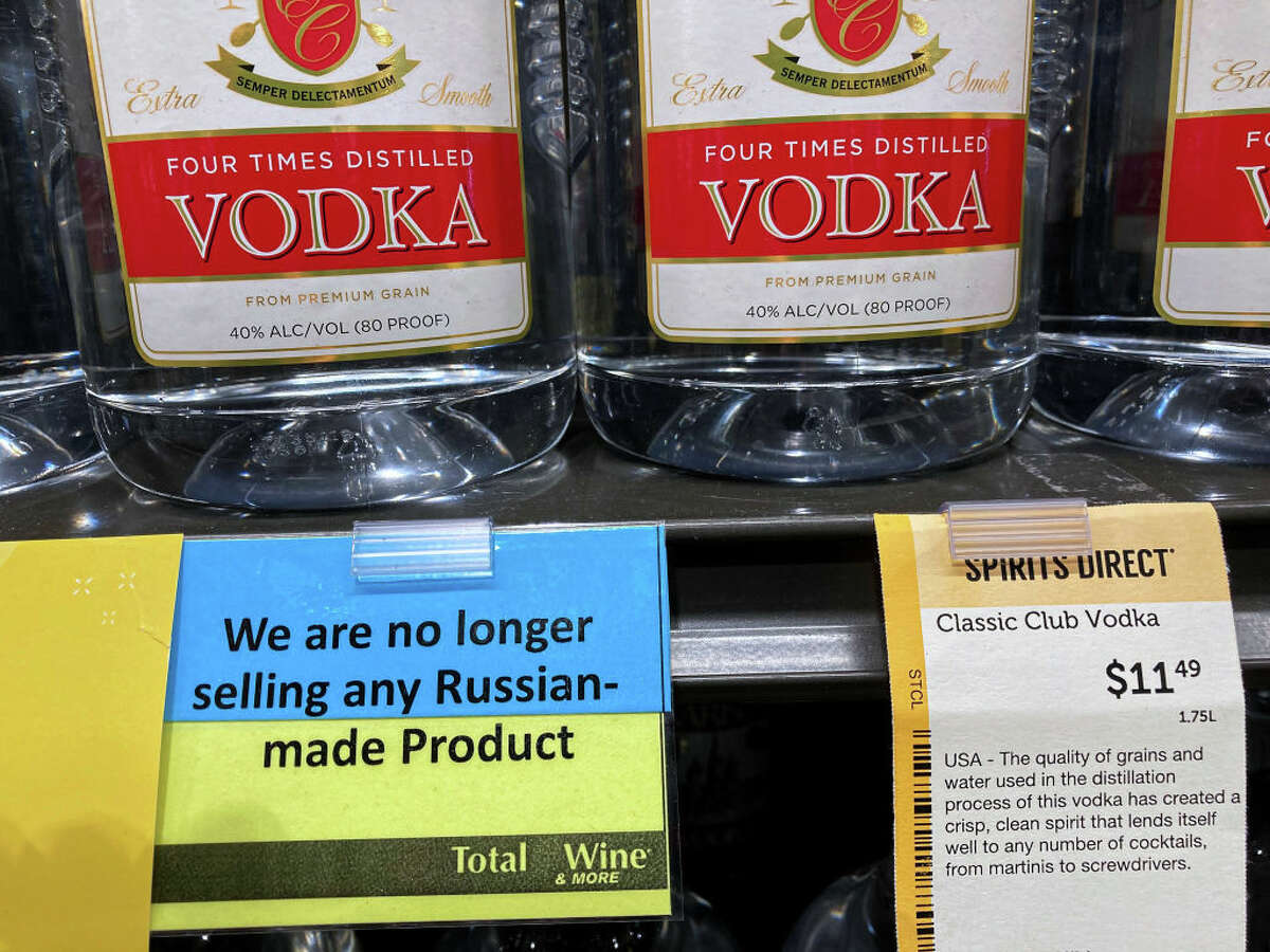 A liquor store suspends selling any Russian-made products. Classic Club Vodka is U.S.-made. On March 11, President Joe Biden issued an executive order blocking U.S. imports of essential Russian products, including vodka, diamonds and seafood as the Russian invasion of Ukraine continues.