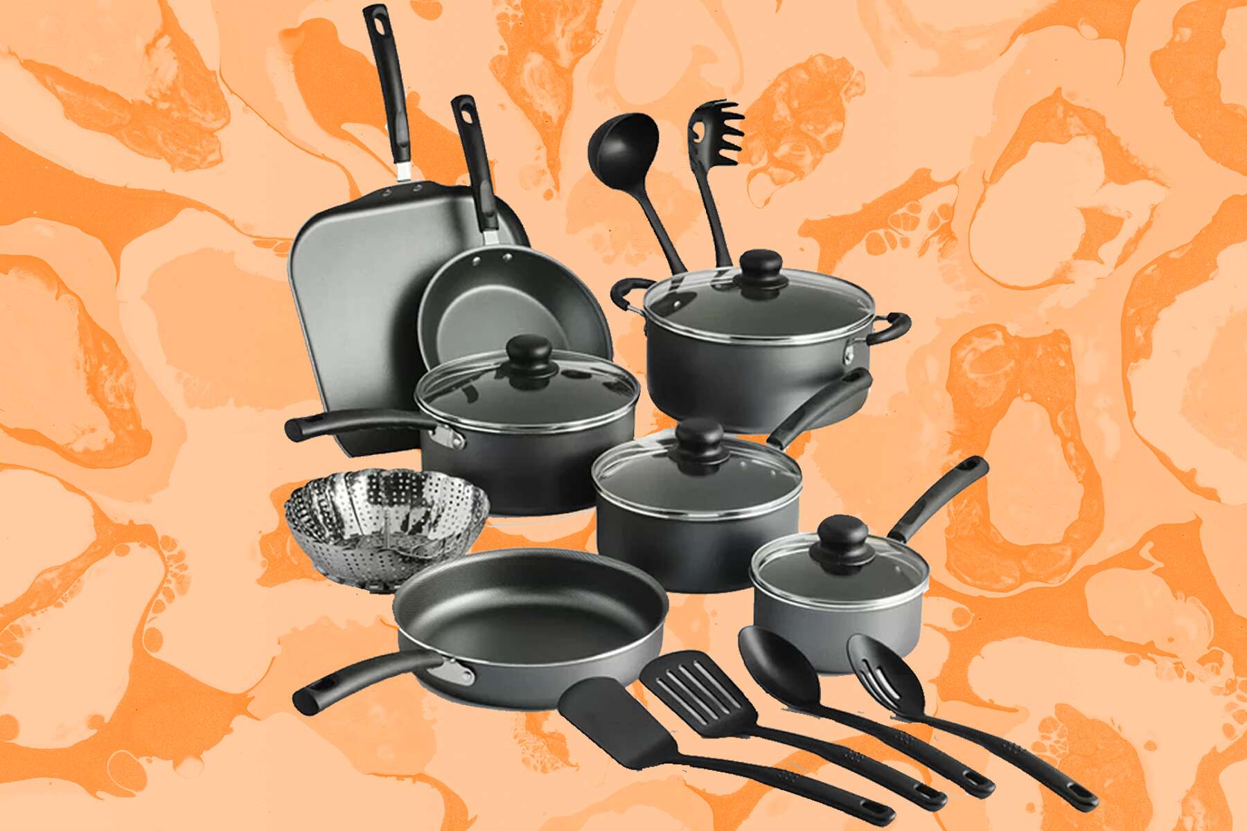 Tramontina PrimaWare 18-Piece Nonstick Cookware Set - Gray by Tramontina  USA, Inc. : : Home