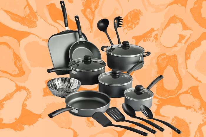 Cookware Set Primaware 18 Piece Non-stick Steel Gray for Electric