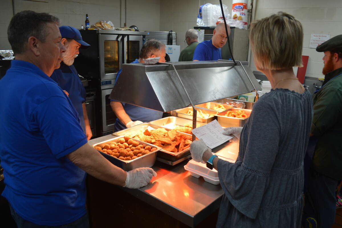 The kitchen at the Knights of Columbus hall prepare fish for the crowds that come for the fish fry every Friday during Lent. 