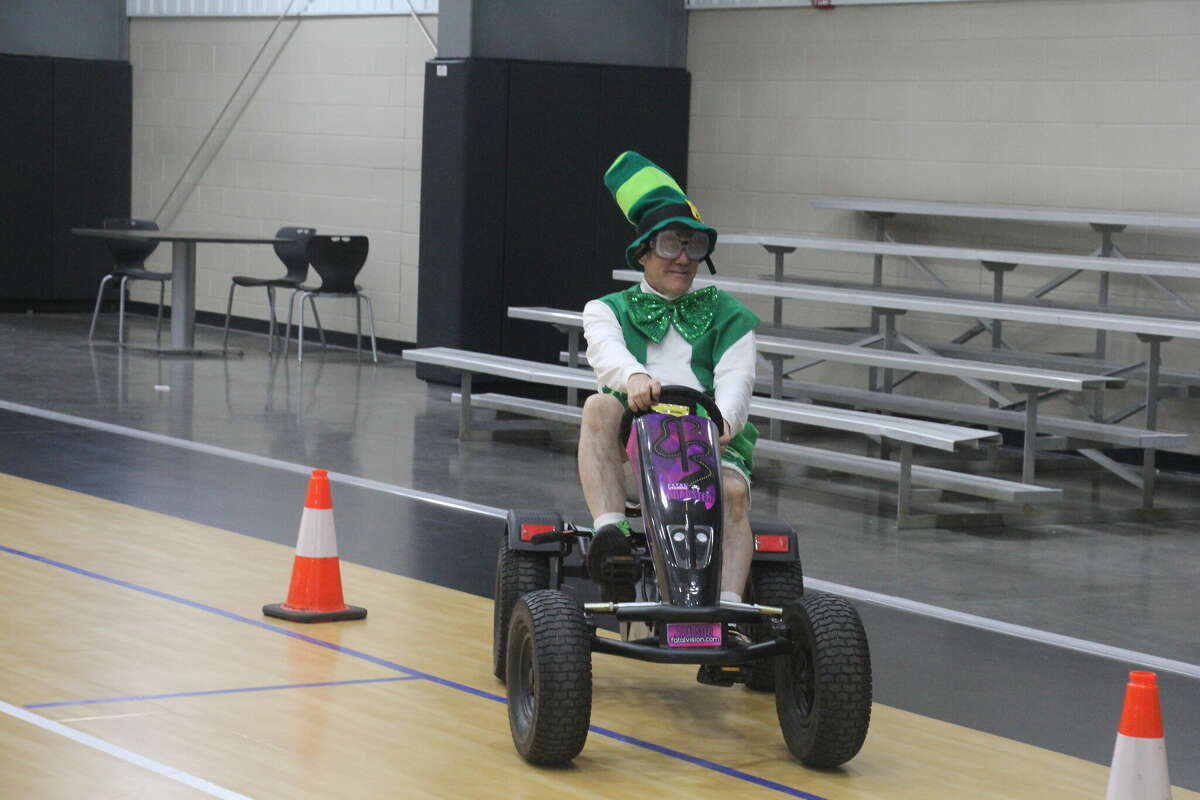 Tribune's Healthy Living Expo Provided Fun For All Ages - Huron Daily Tribune 2 Raymond Bugg, of the Bugg's, tested out the MSP's Fatal Vision Pedal Cars with goggles on.