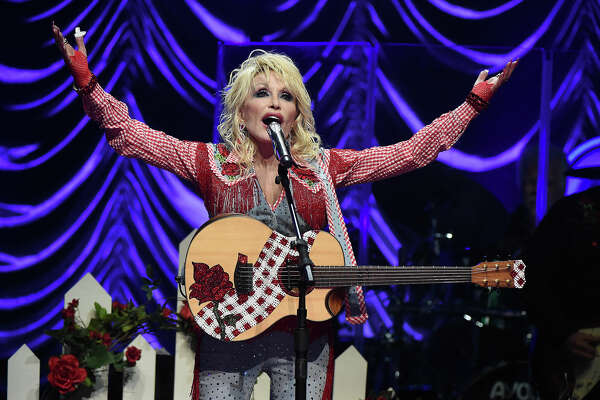 Dolly Parton performs on stage at ACL Live during Blockchain Creative Labs’ Dollyverse event at SXSW.