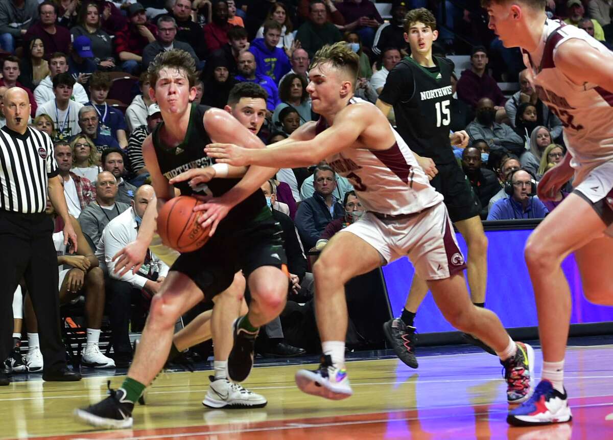 Div. II Boys Basketball state championship action between Bristol Central and Northwest Catholic at Mohegan Sun Arena in Uncasville, Conn., on Saturday March 19, 2022.