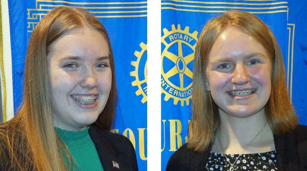 Abigail Hasty, left, and Elizabeth Guenther have been named March Students of the Month by the Alton-Godfrey Rotary Club.