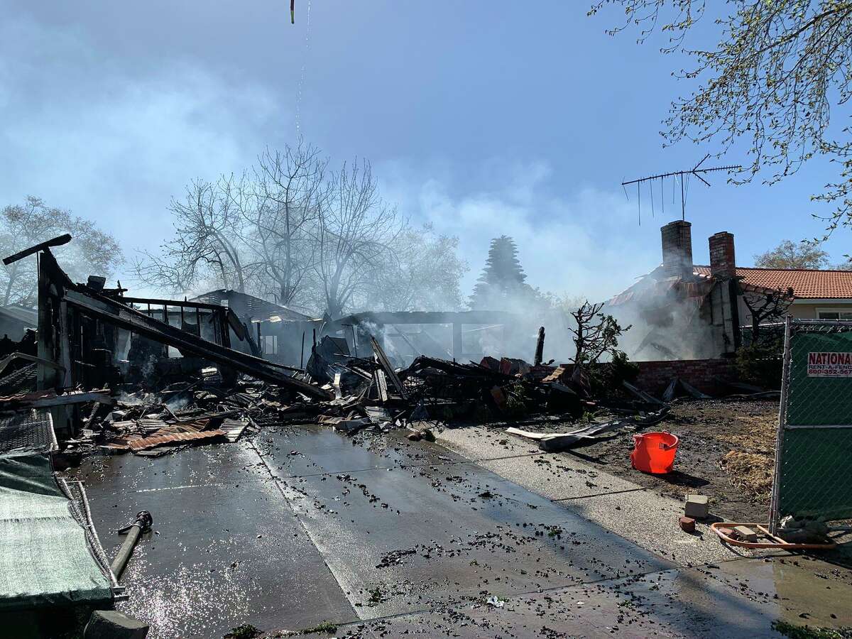 A three-alarm fire in San Jose burned a home to the ground Sunday morning and left one person dead and another injured, according to the city’s Fire Department.
