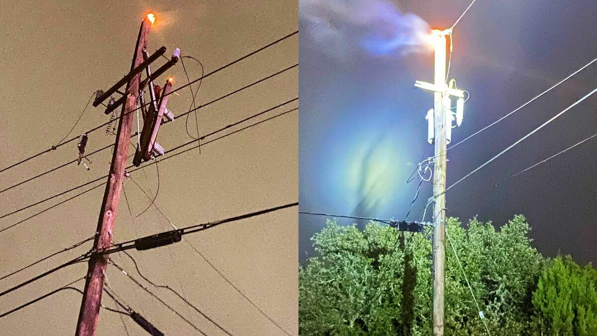 After a long period of dry weather, light rain and humidity mixed with dirt and dust build up on insulators can cause electricity to track over, CPS Energy said on Twitter. This can lead to a pole fire similar to these seen near Loop 410 and Boerne Stage Road and Sage Creek. 